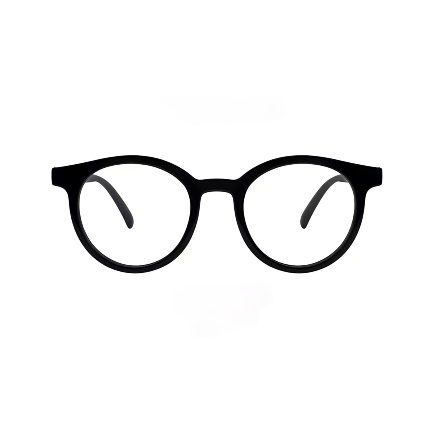Black softly rounded full-rim eyeglass frame, front product view