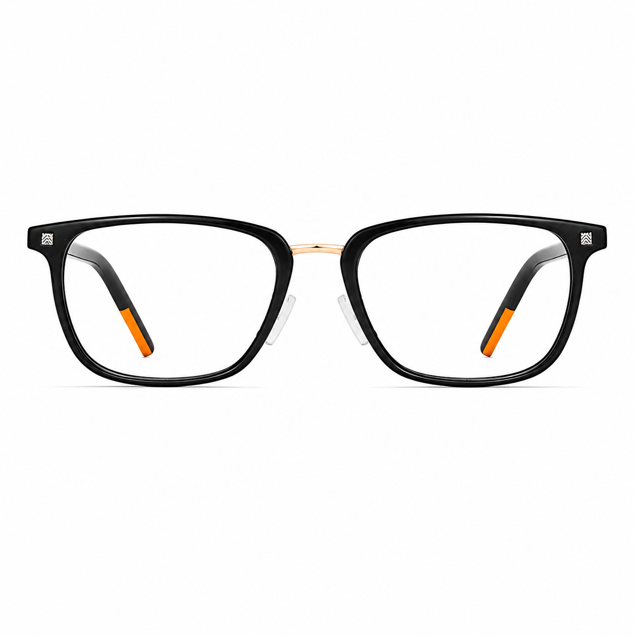 Black&Gold ultra-light acetate full-rim glasses, front product view