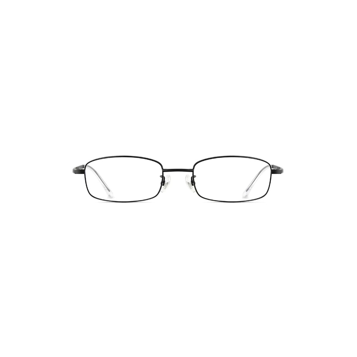 Black retro small-fit square full-rim glasses, front product view