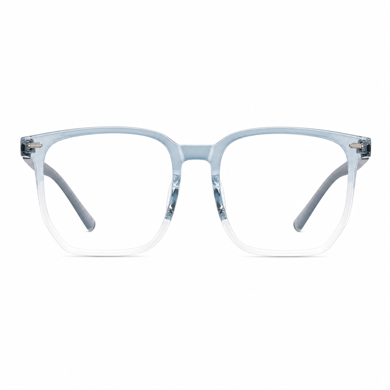 Blue Gradient TR90 oversized square full-rim glasses, front product view
