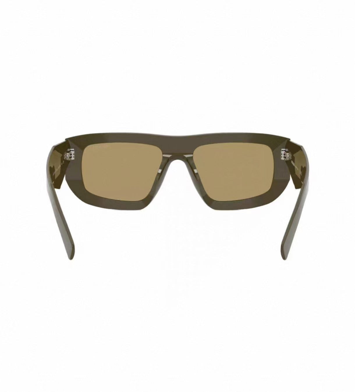 Olive Green unisex acetate rectangle sunglasses, detail-03 view