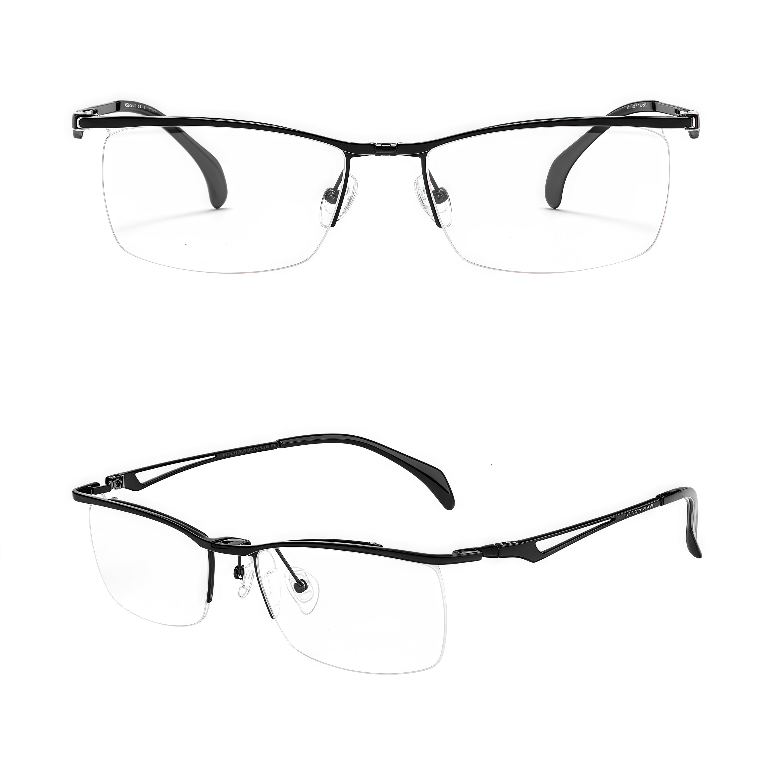 Men's Chic Titanium Semi-Rimless Glasses
