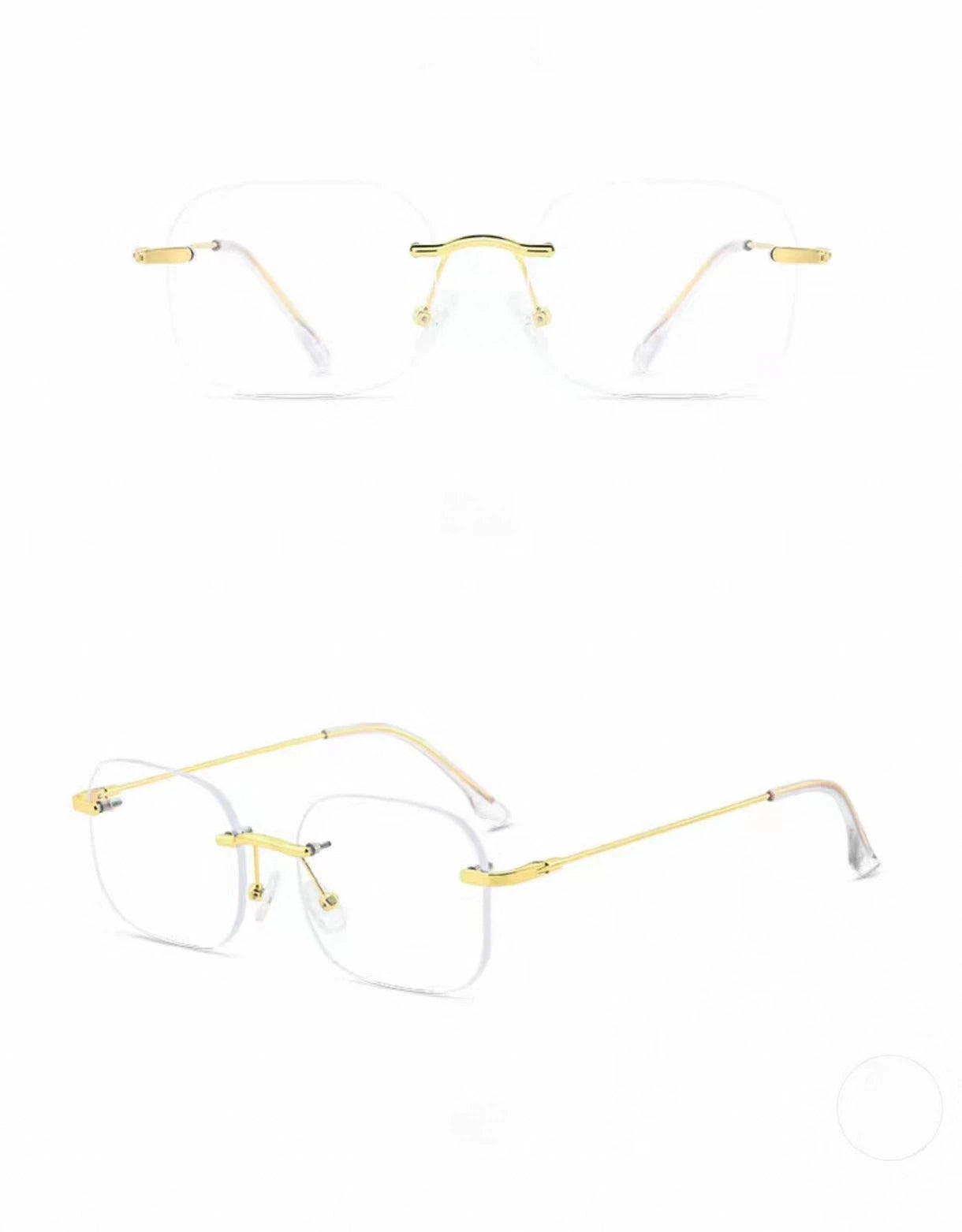 Women's Small-Fit Alloy Rimless Glasses