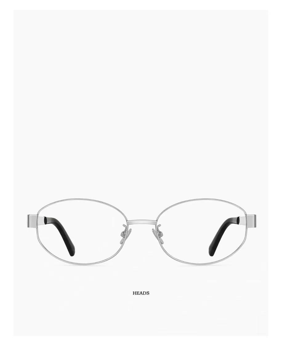 Women’s Geek Chic Silver Titanium Oval Prescription Ready Glasses