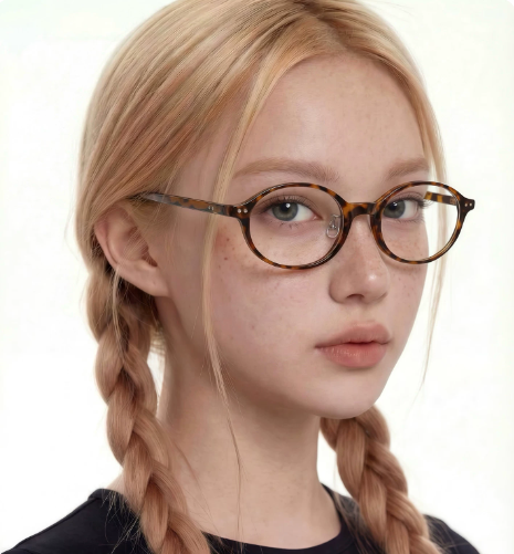 Women’s Geek Chic Ultra-Light Small Oval Glasses with Nose Pads