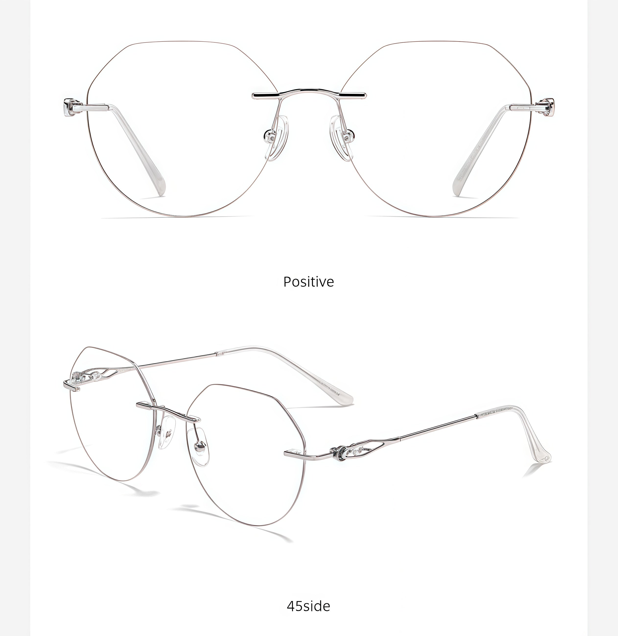 Trendy Stylish Unique Rimless Eyeglasses