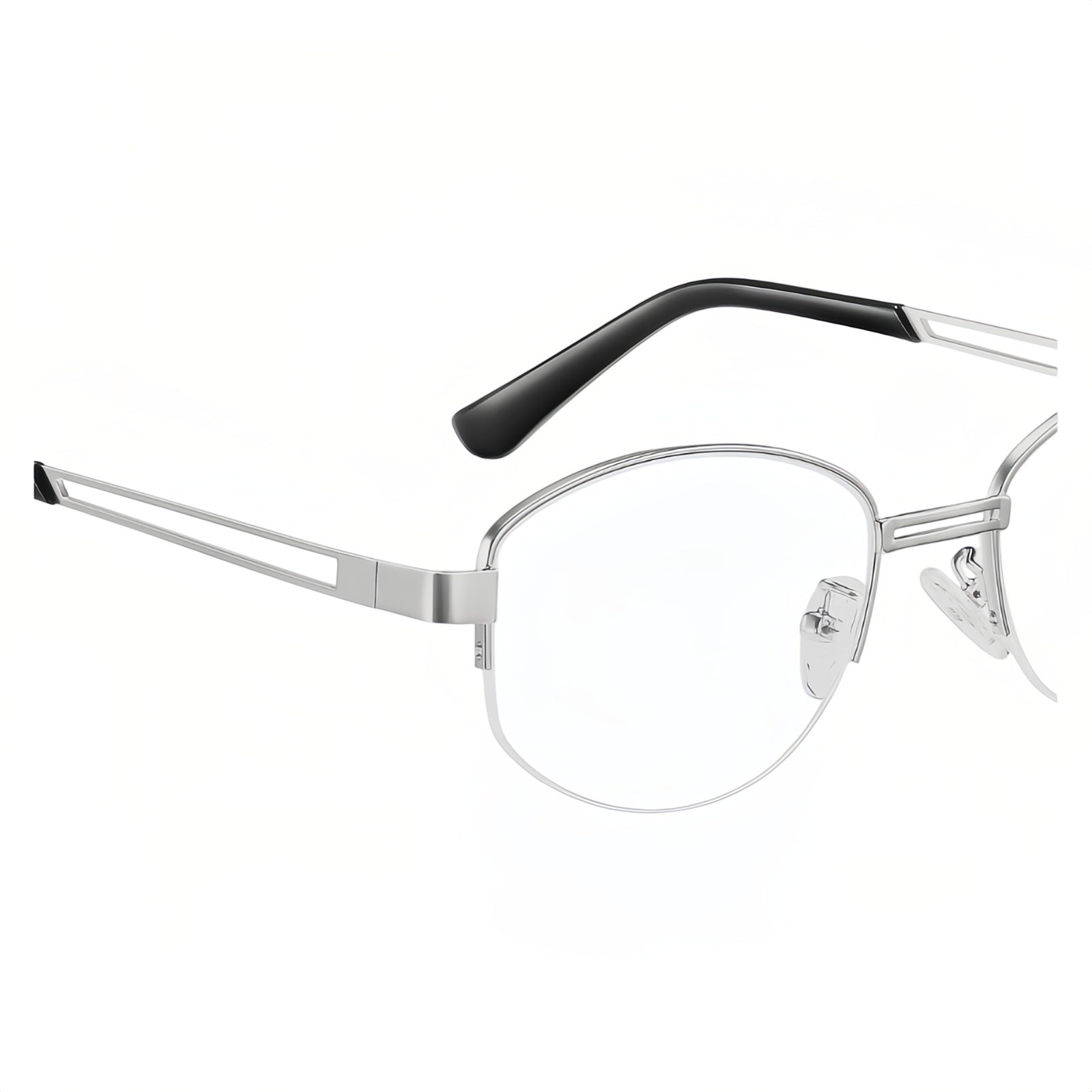 Modern Stylish Oval Semi-Rimmed Eyeglasses