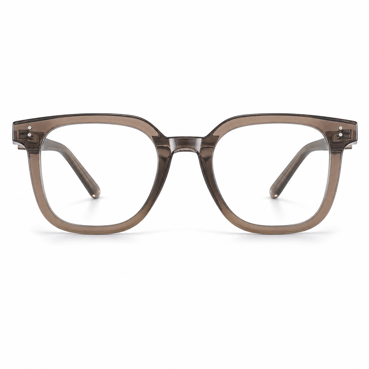 Cool Tea Brown TR90 intellectual oversized rounded-square full-rim glasses, front product view