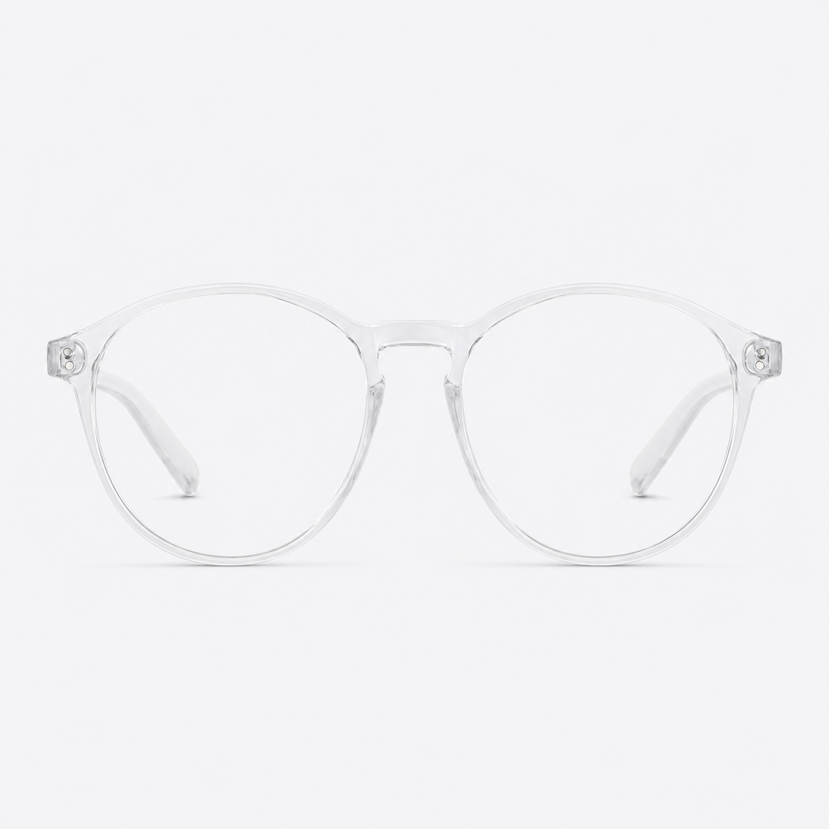Crystal Clear women's polycarbonate round-panto full-rim glasses, front product view