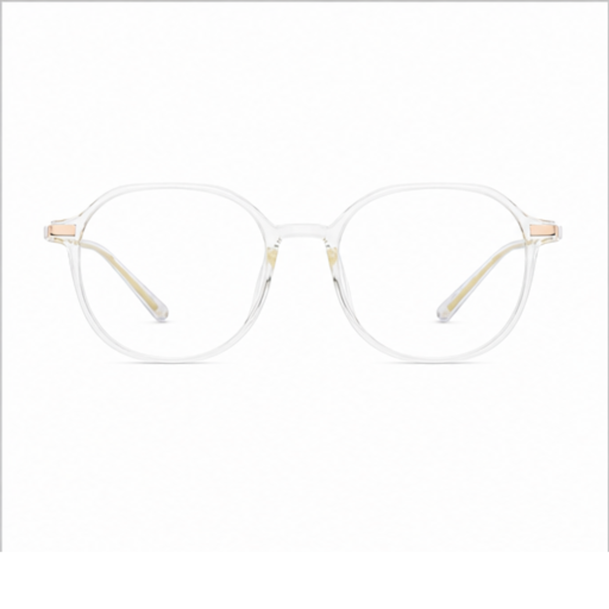 Crystal Clear women's TR90 and alloy rounded-polygon full-rim glasses, front product view