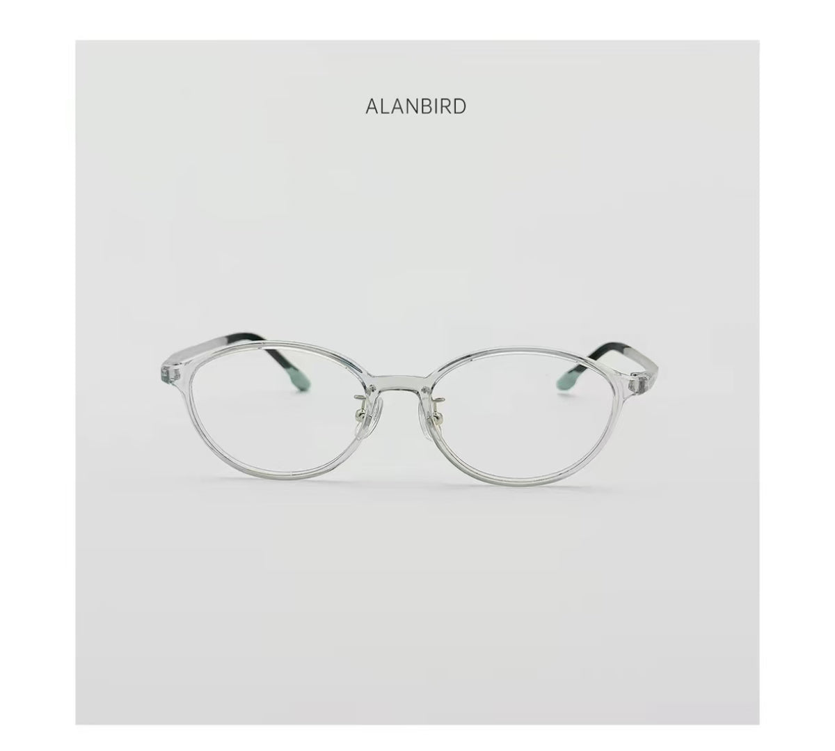 Sea Salt Gray acetate small-fit oval full-rim glasses, front product view