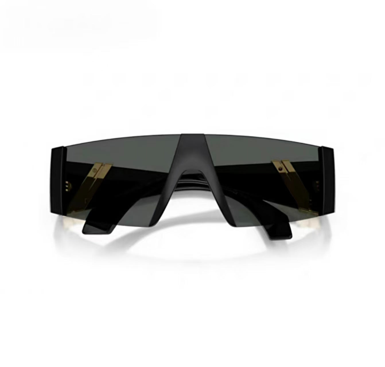 Black rear product view of Versace 0VE4516 Rimless Shield Trendy Casual Sunglasses