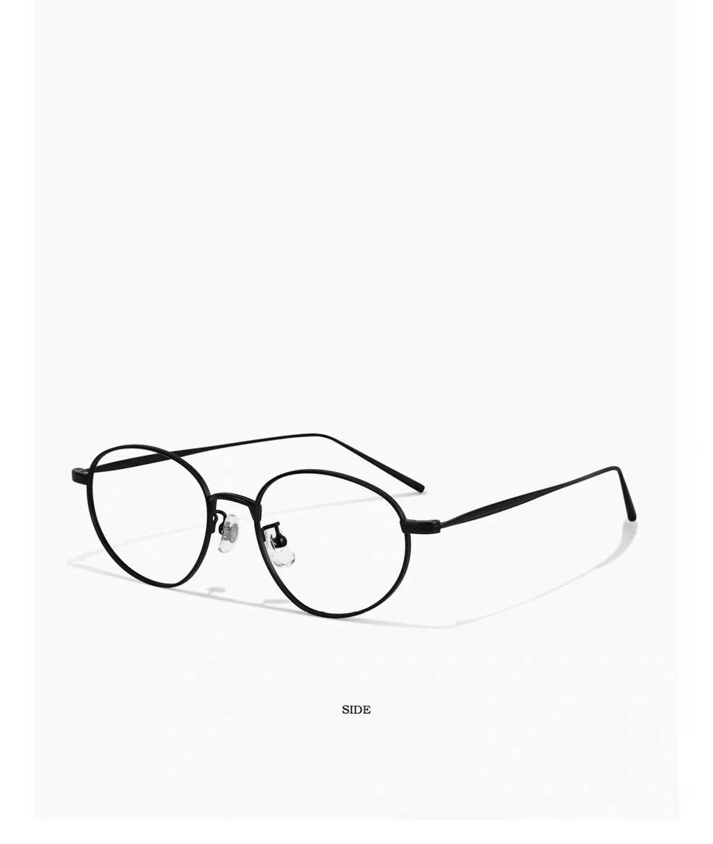 Retro Ultra-Light Gold Wire Oval Titanium Anti-Blue Light Prescription Ready Glasses