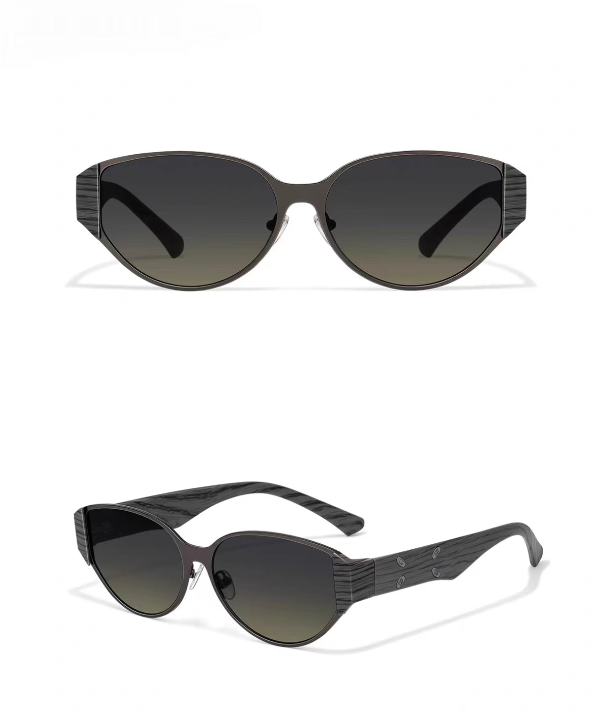 Vintage Women’s Off White Metal Cat Eye UV400 Beach Sunglasses