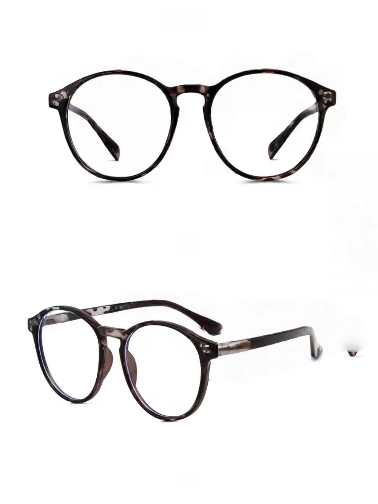 Retro Tortoise Round Prescription Ready Glasses Frame
