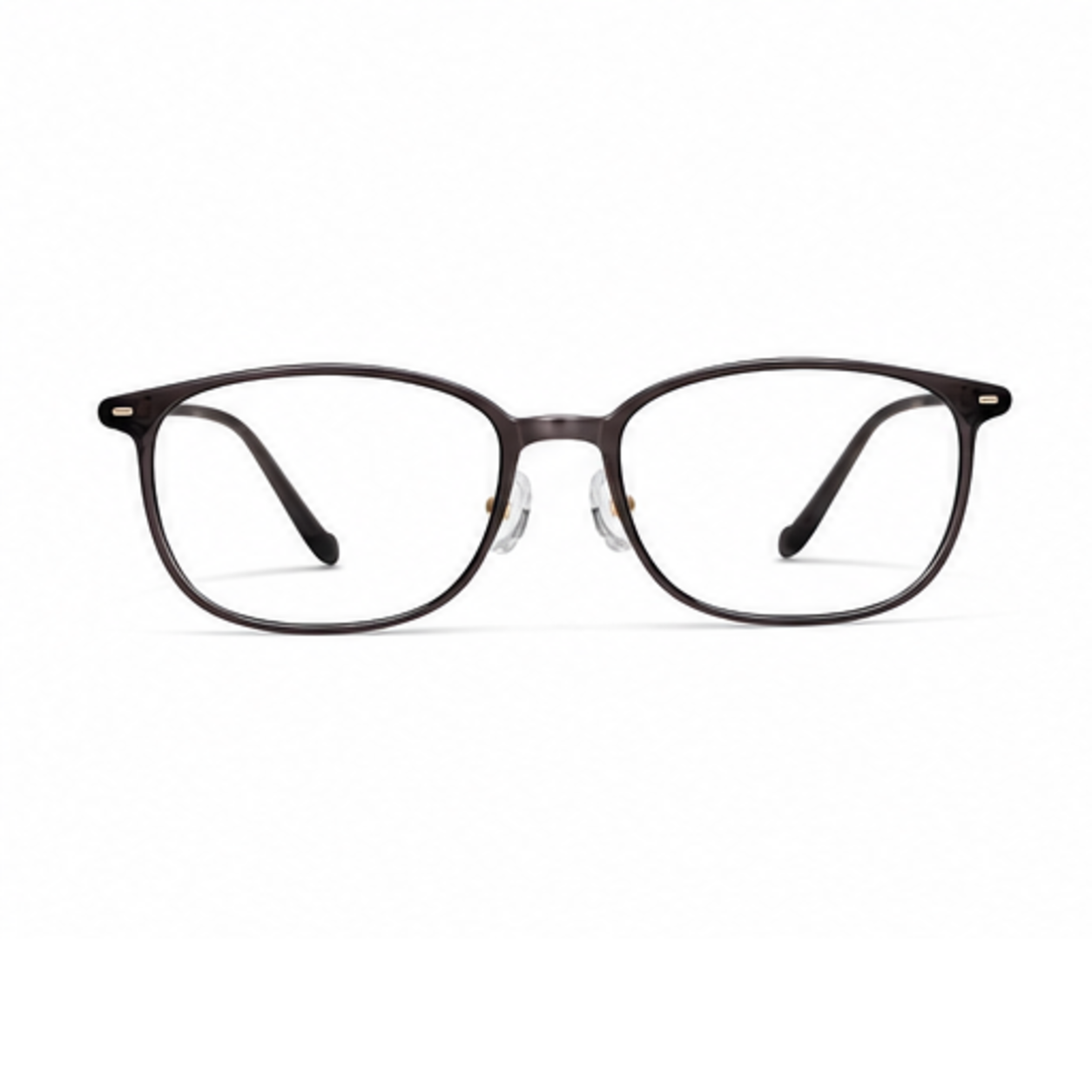 Dark Gray women's small-fit TR90 square full-rim glasses, front product view