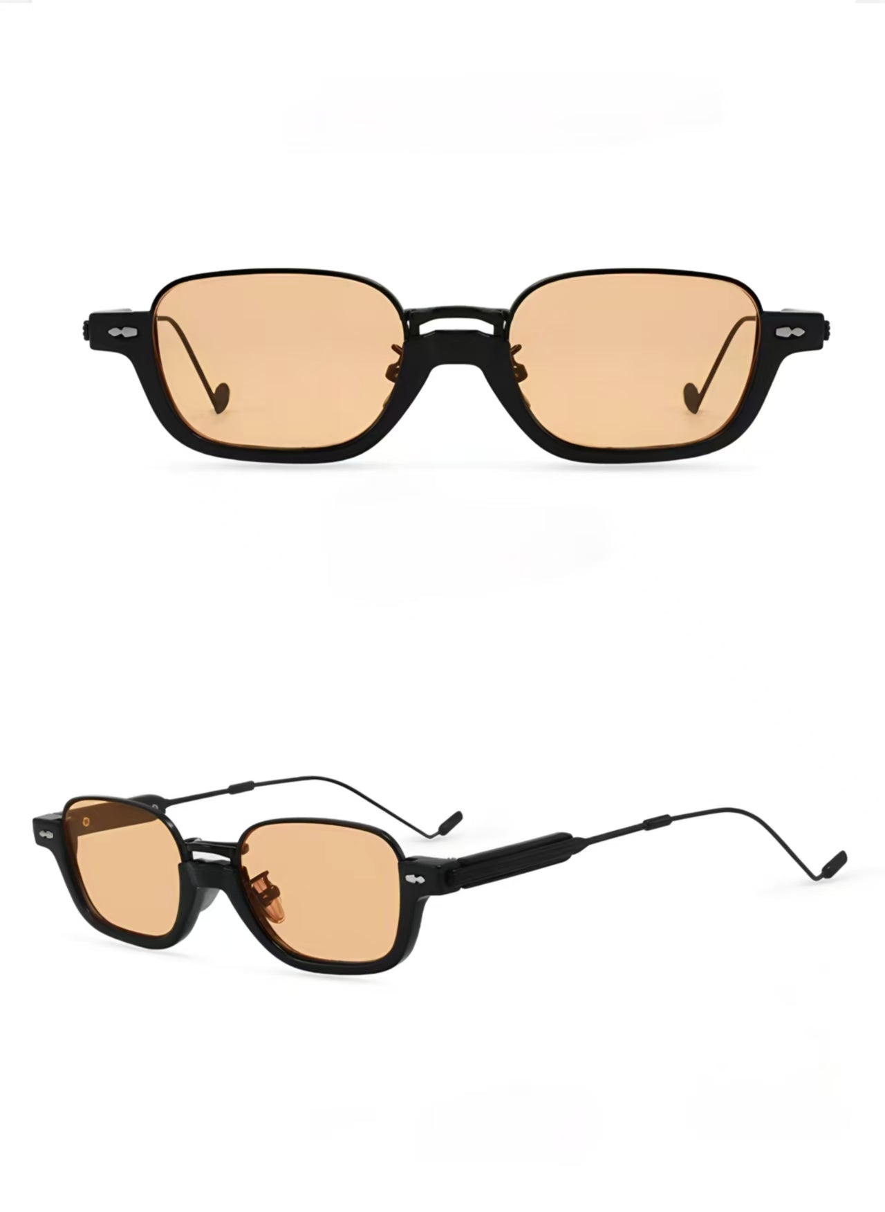 Vintage Women’s Black Brown Narrow Half Frame Sunglasses