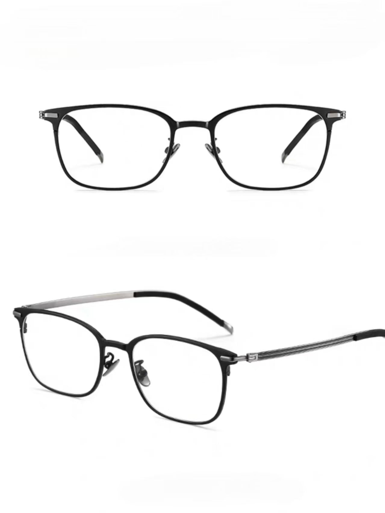 Men’s Ultra-Light Pure Titanium Square Anti-Blue Light Prescription Glasses Frame