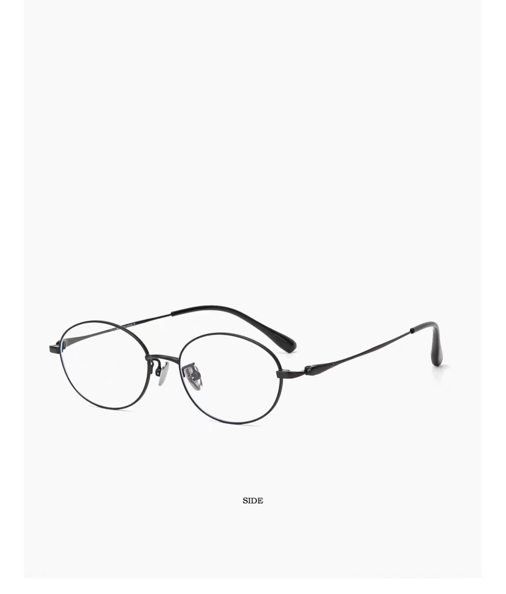 Women’s Ultra-Light Titanium Small Oval Anti-Blue Light High Prescription Glasses