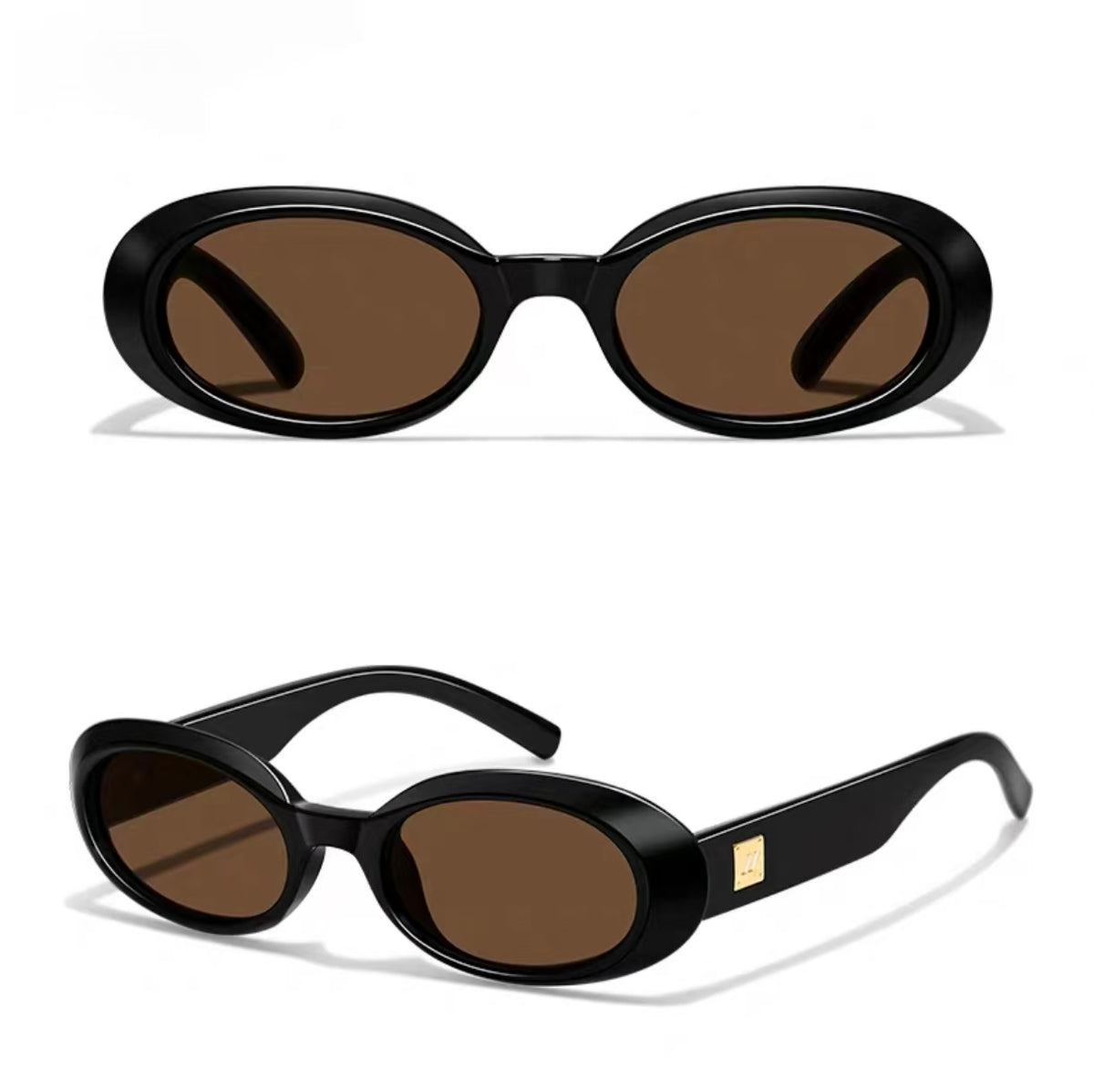 Dark Tortoise women's polycarbonate oval sunglasses, product views