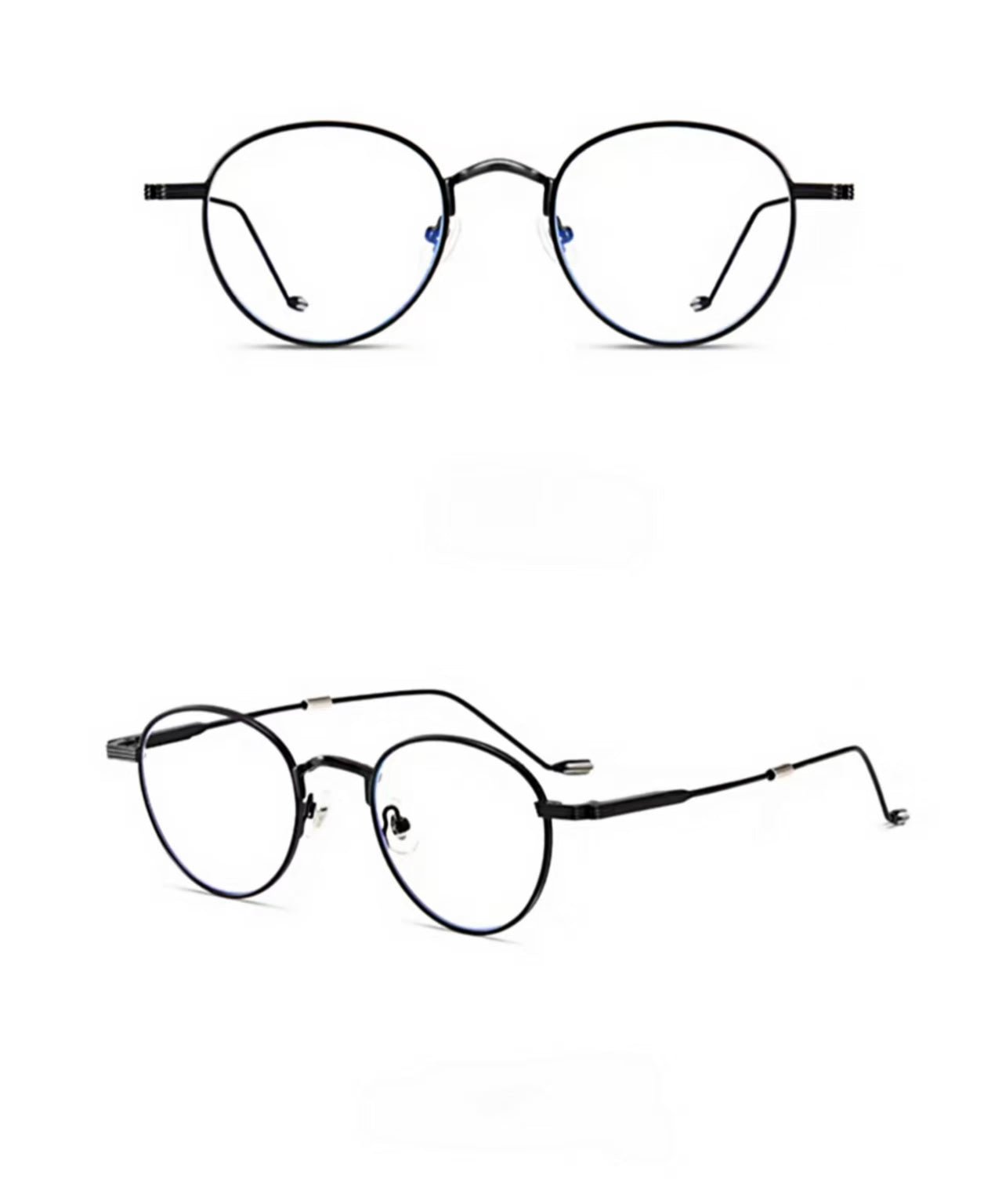 Men’s Retro Round Anti-Blue Light Radiation Protection Prescription Frame