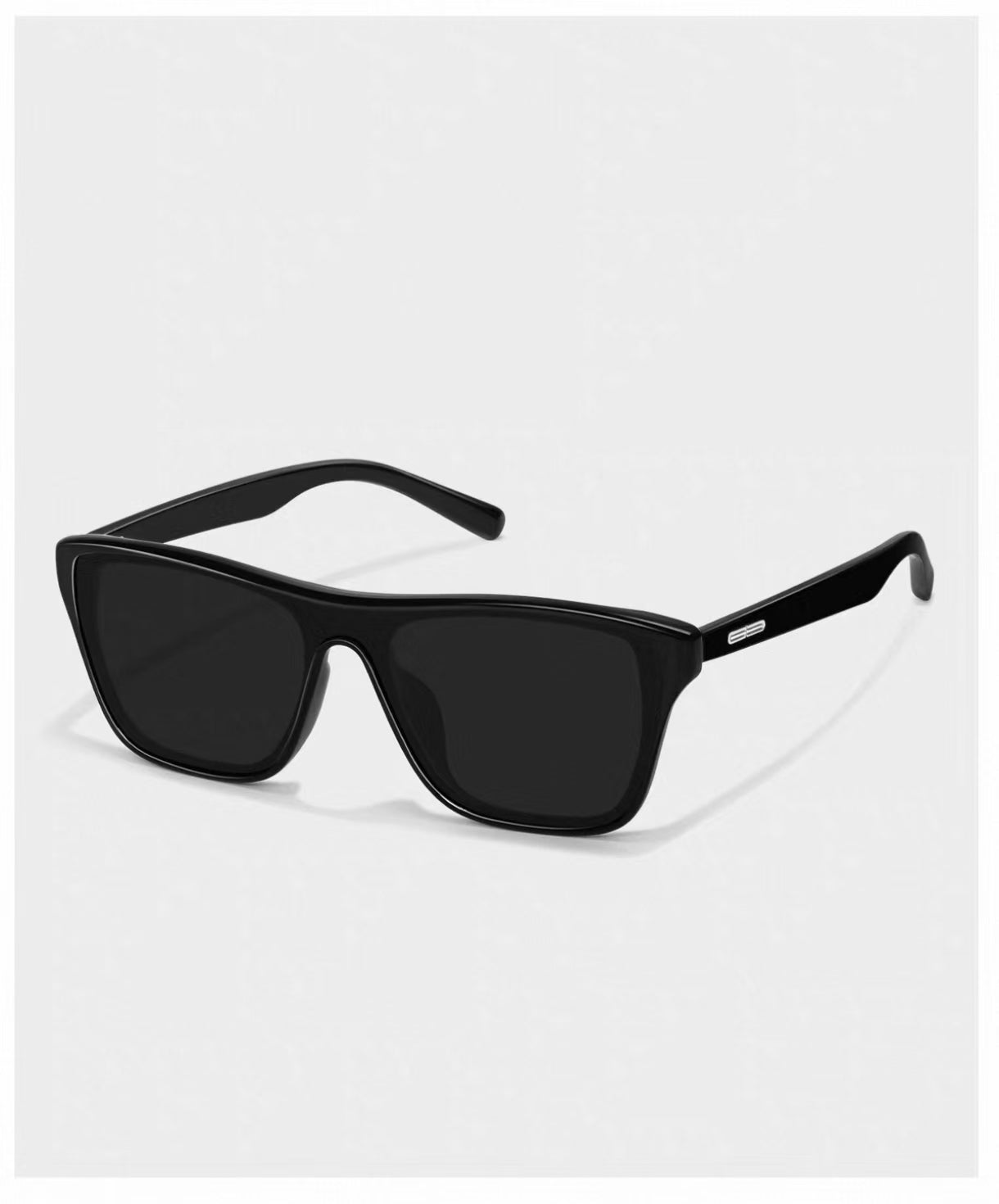 Black Women's TR90 One-Piece Shield UV400 Sunglasses, 45-degree product view