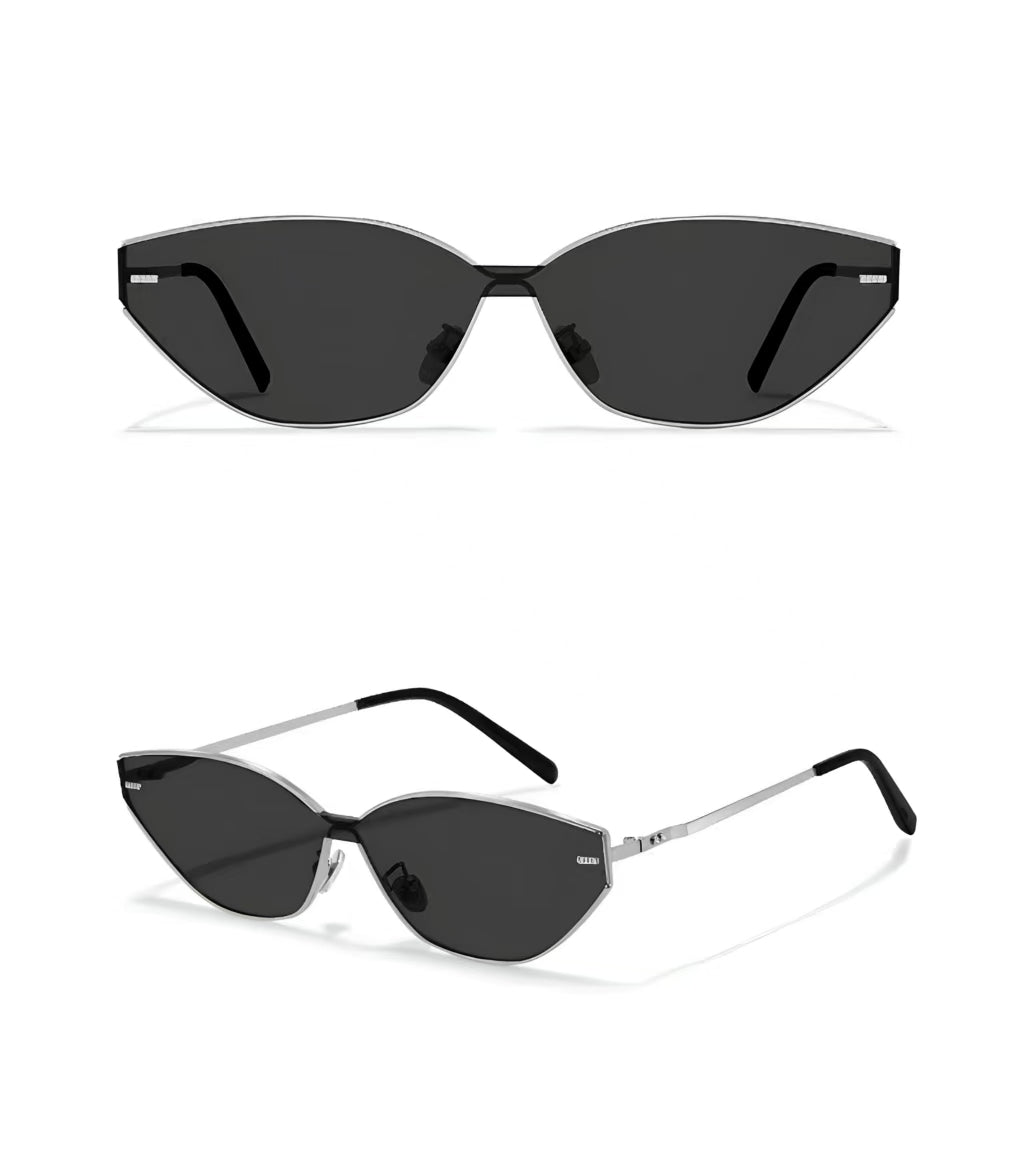 Y2K Women’s Luxury Rimless Small Oval UV400 Sunglasses