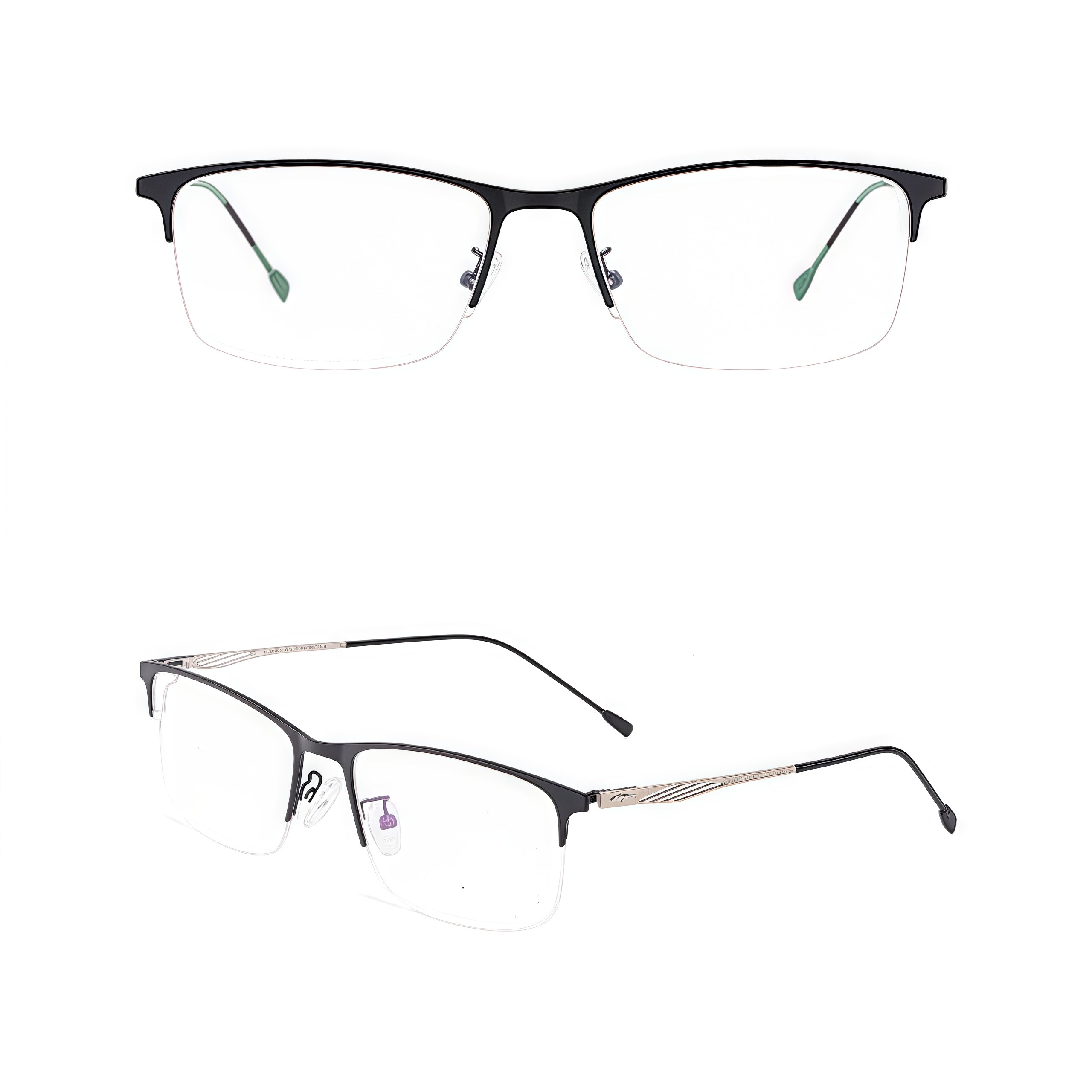 Classic Professional Semi-Rimmed Eyeglasses