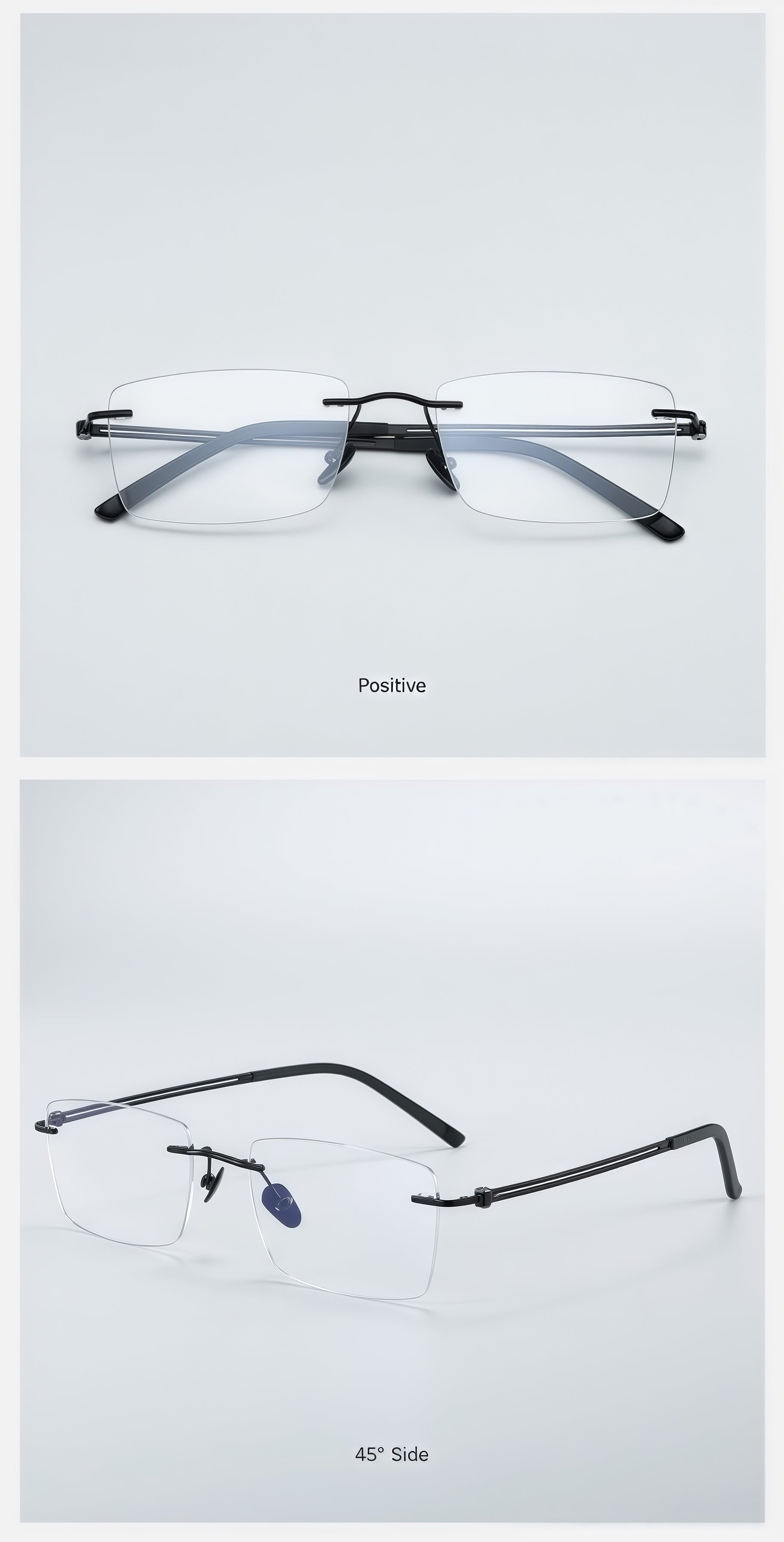 Unisex Professional Pure Titanium Rimless Glasses