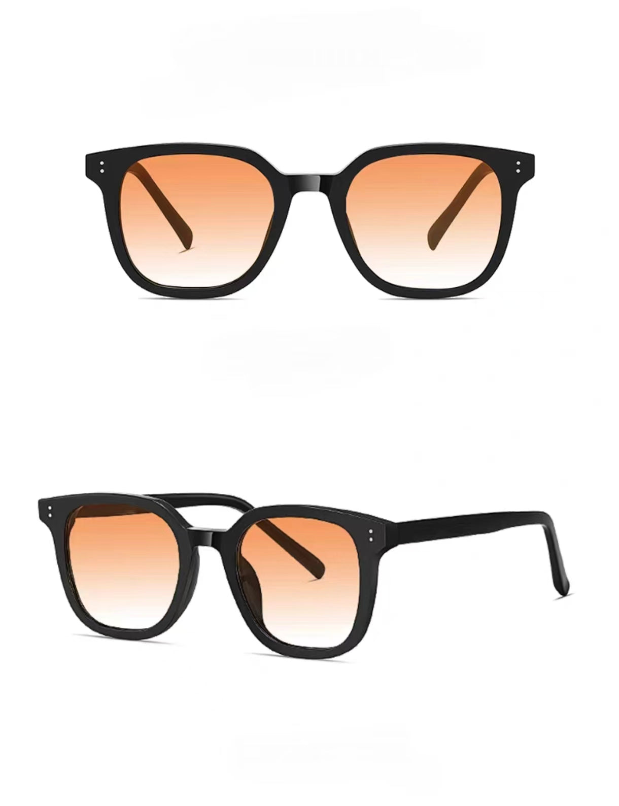 Women’s Summer Black Frame Sunset Blush Gradient Sunglasses