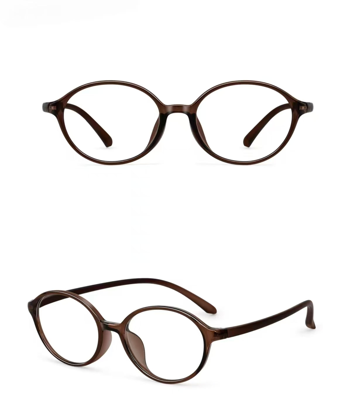Unisex Retro Geek Chic Ultra-Light Small Oval High-Prescription Glasses