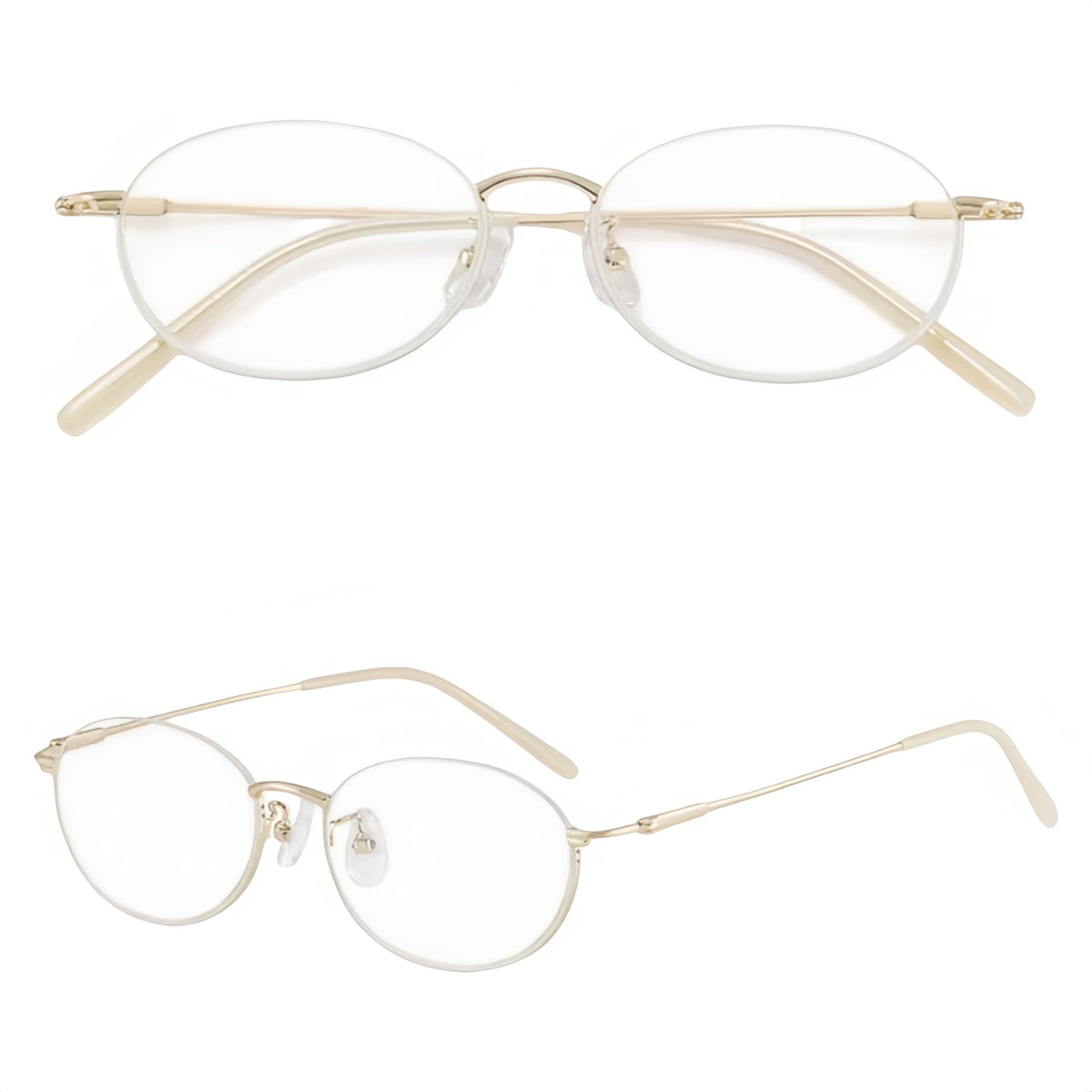 Lavender front and 45-degree product views of Stylish Refined Vintage Semi-Rimmed Eyeglasses