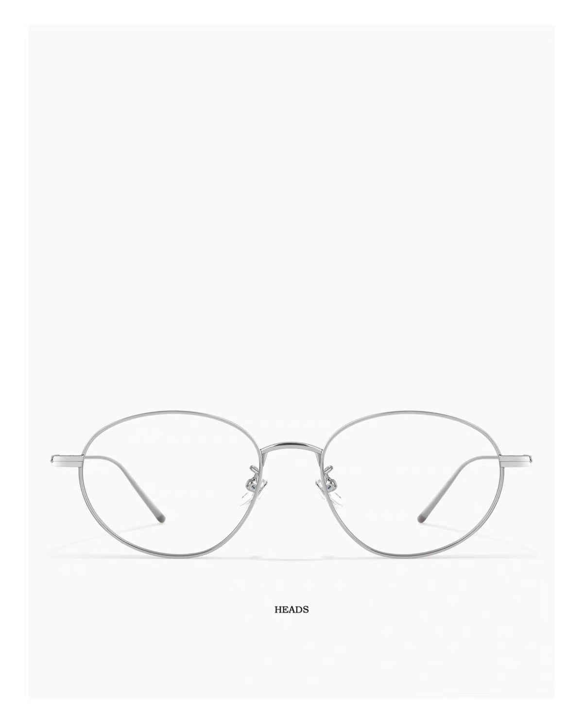 Silver women's semi-titanium oval full-rim glasses, front product view