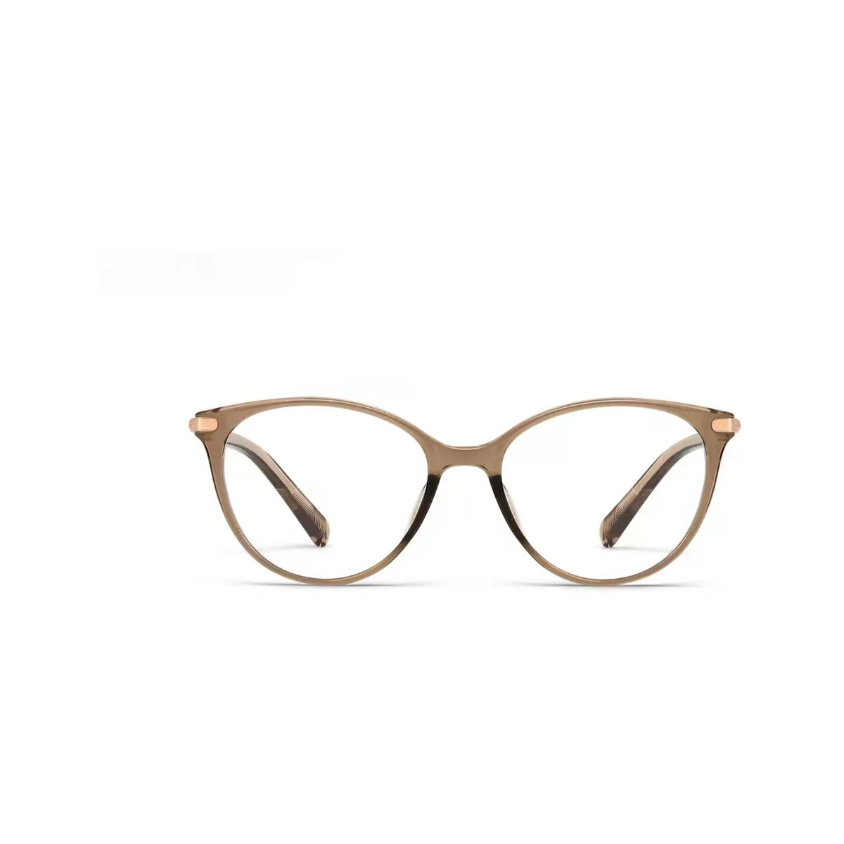 Champagne eyeglass frame, front product view