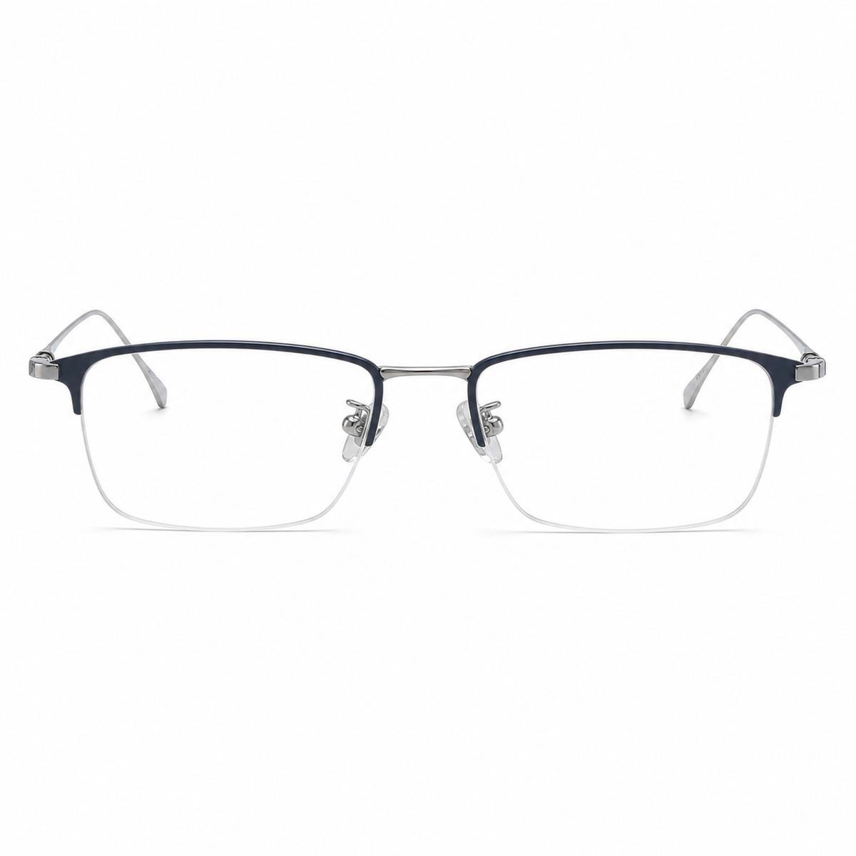 Blue/Silver eyeglass frame, front product view
