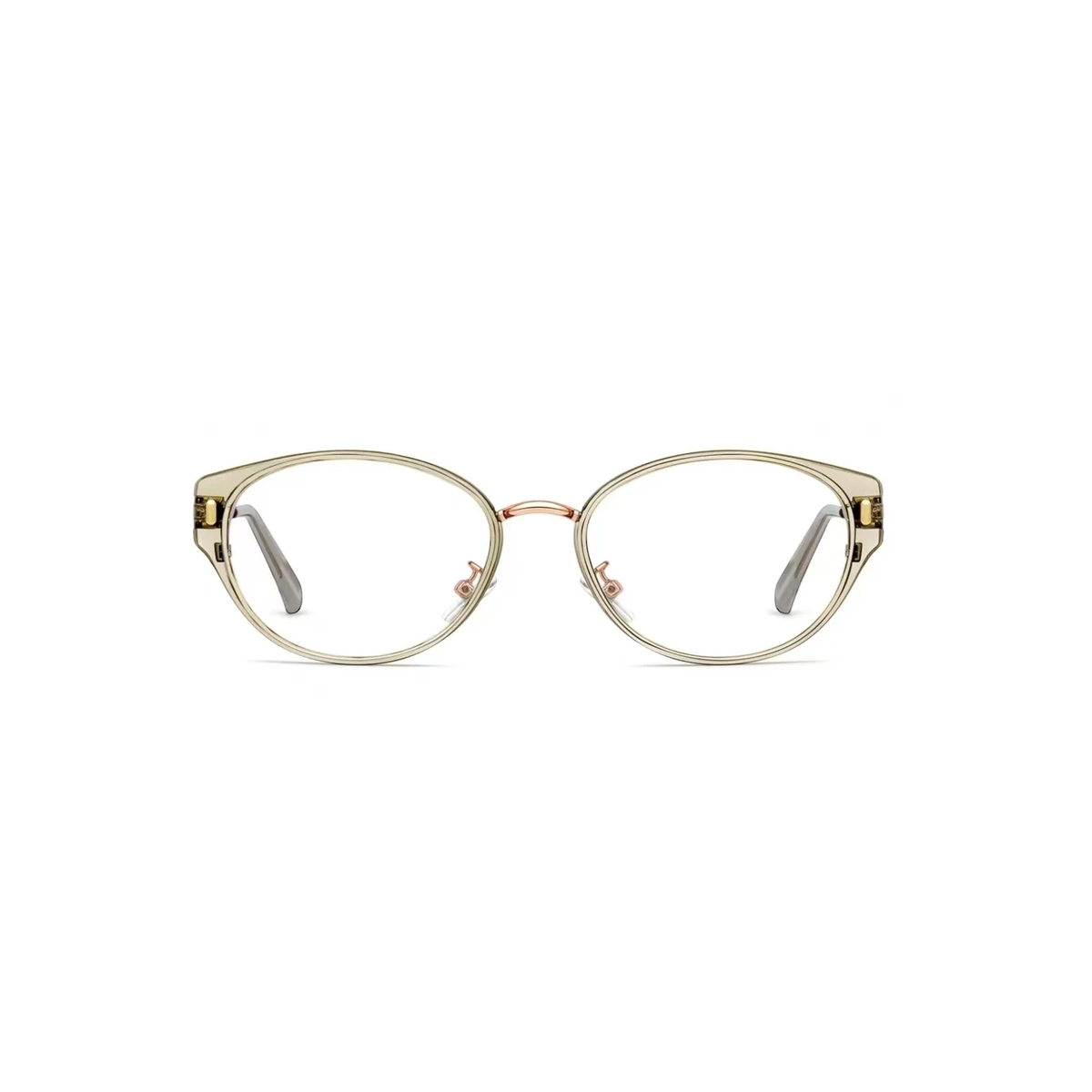 Olive Green eyeglass frame, front product view