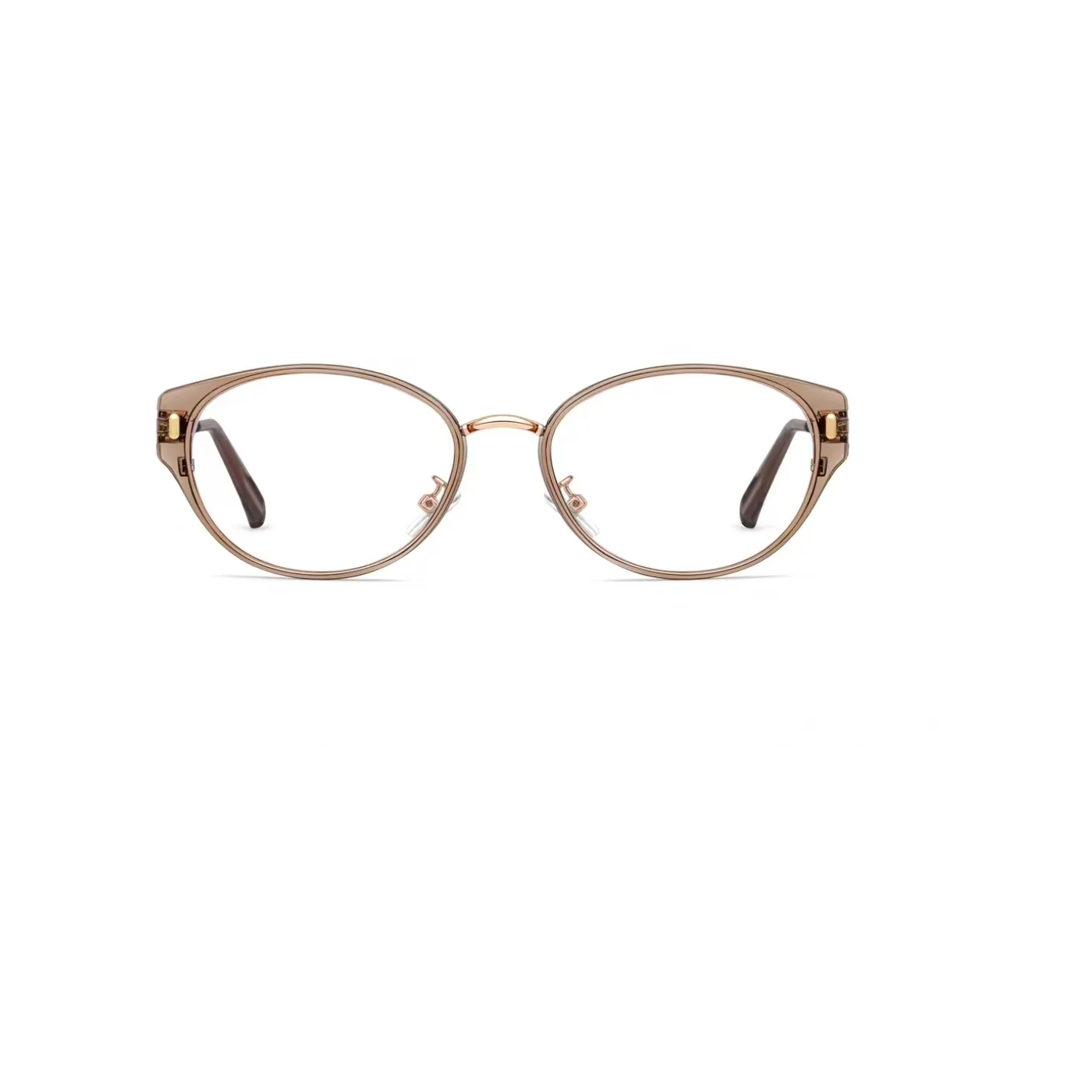 Amber Brown eyeglass frame, front product view