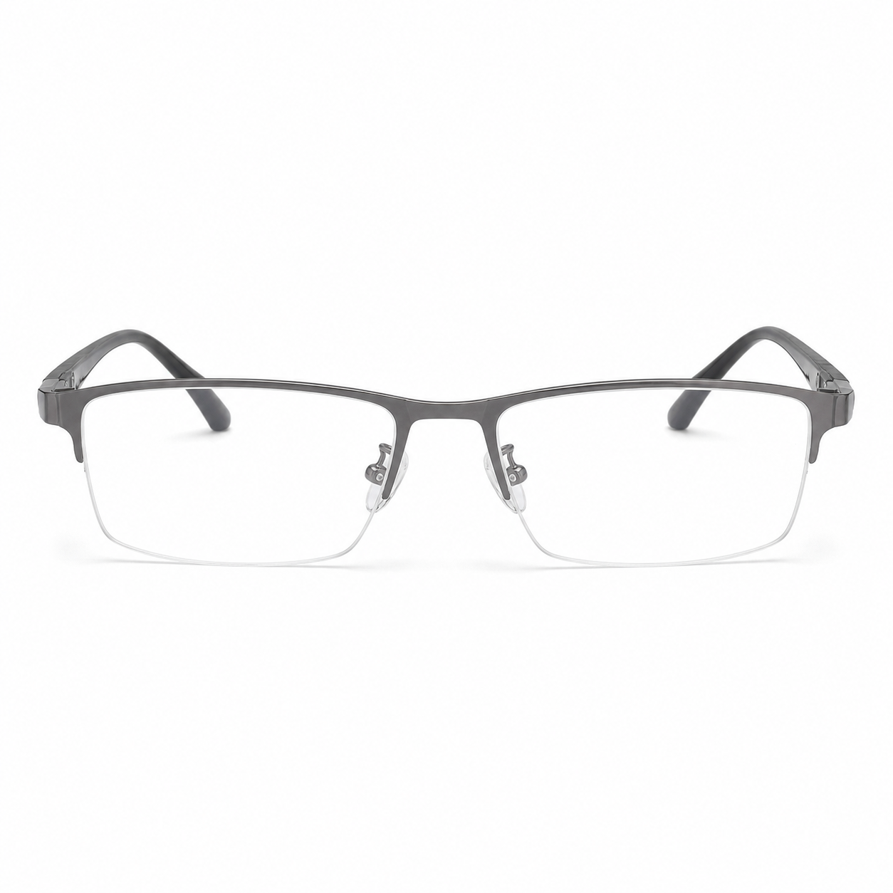 Gunmetal eyeglass frame, front product view