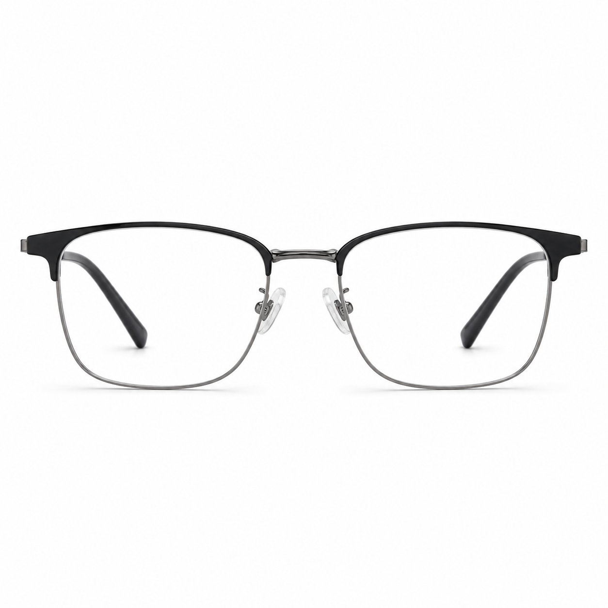 Black/Gunmetal eyeglass frame, front product view