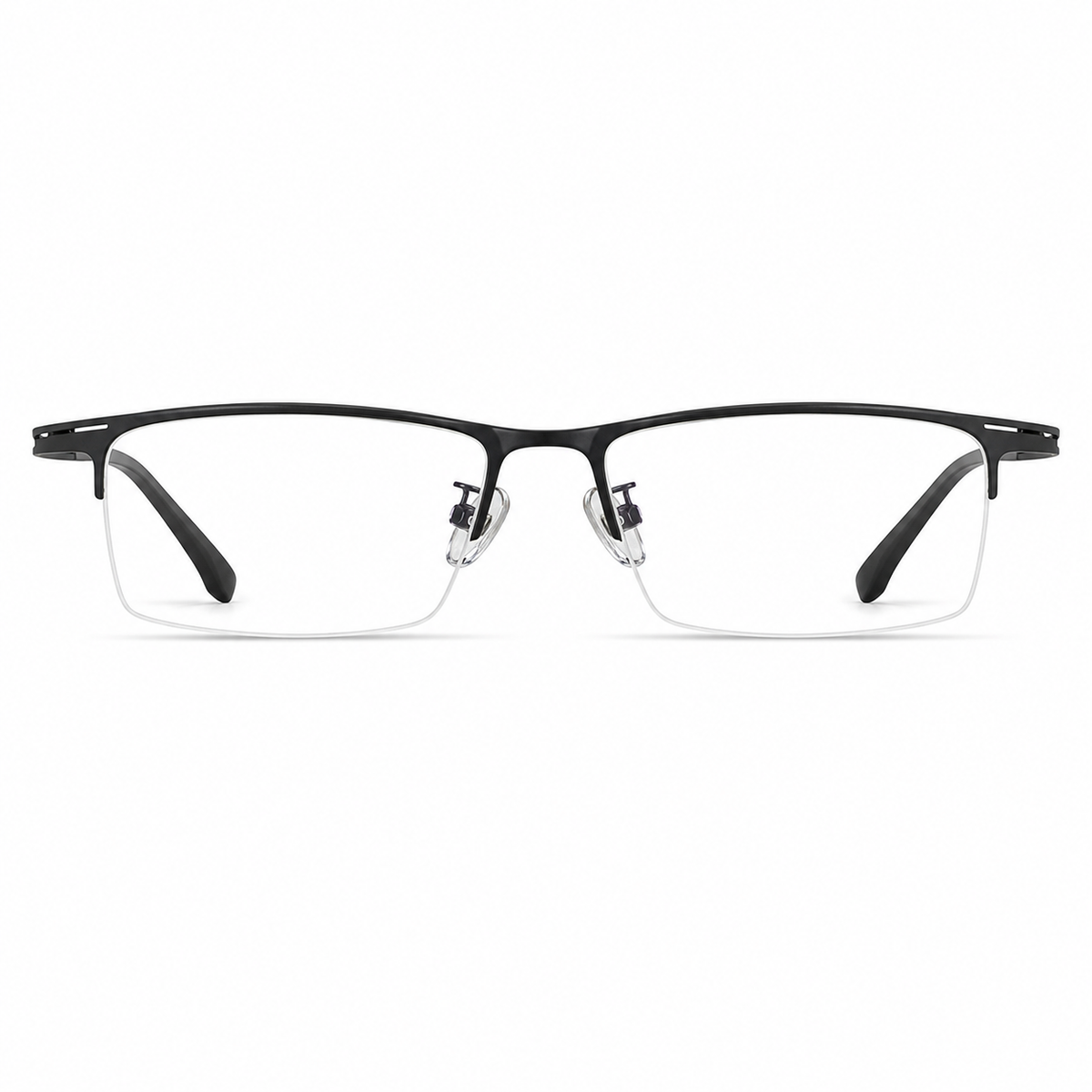 Black eyeglass frame, front product view