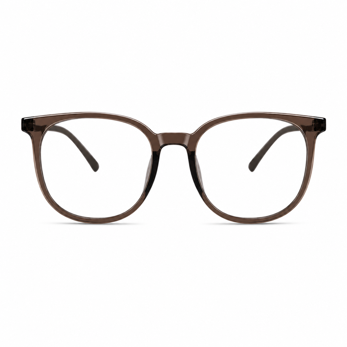 Amber Brown eyeglass frame, front product view