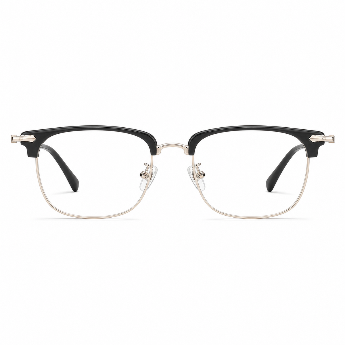 Black/Gold eyeglass frame, front product view
