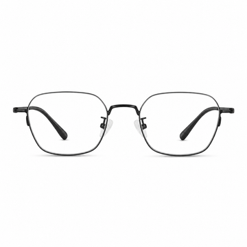 Black eyeglass frame, front product view