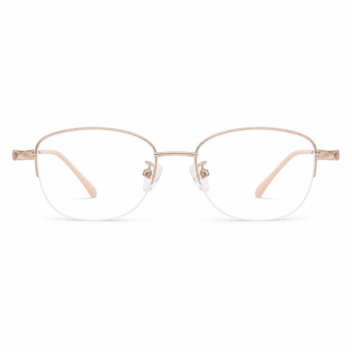 Rose Gold eyeglass frame, front product view