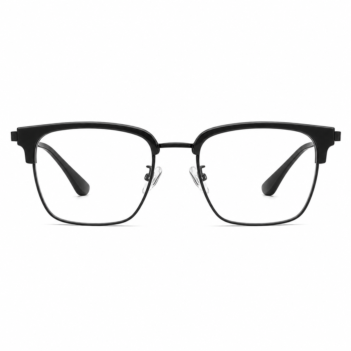 Black eyeglass frame, front product view