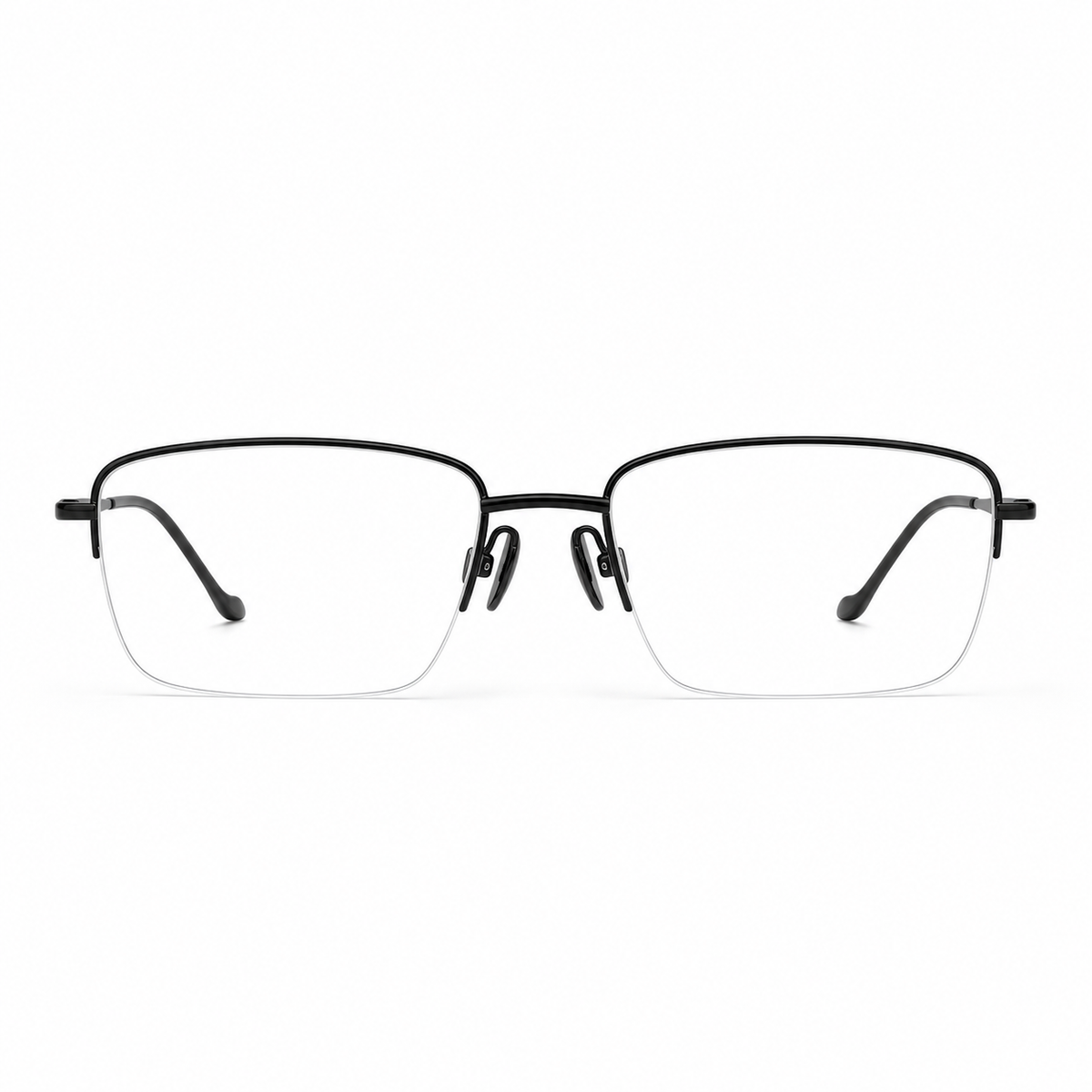 Black eyeglass frame, front product view