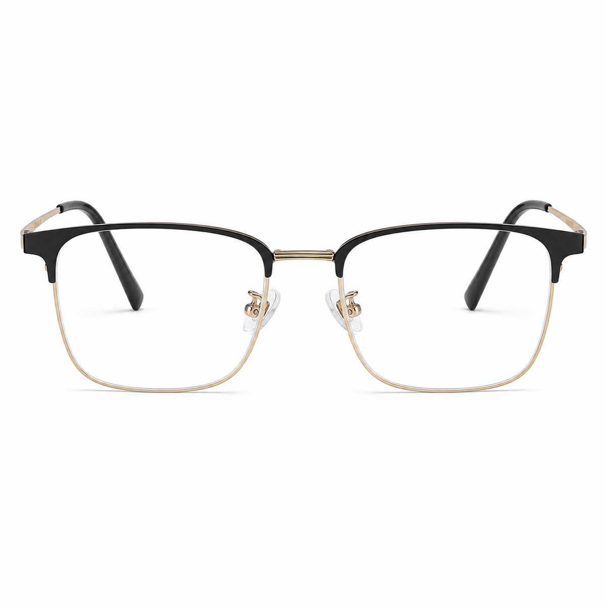 Black/Gold eyeglass frame, front product view