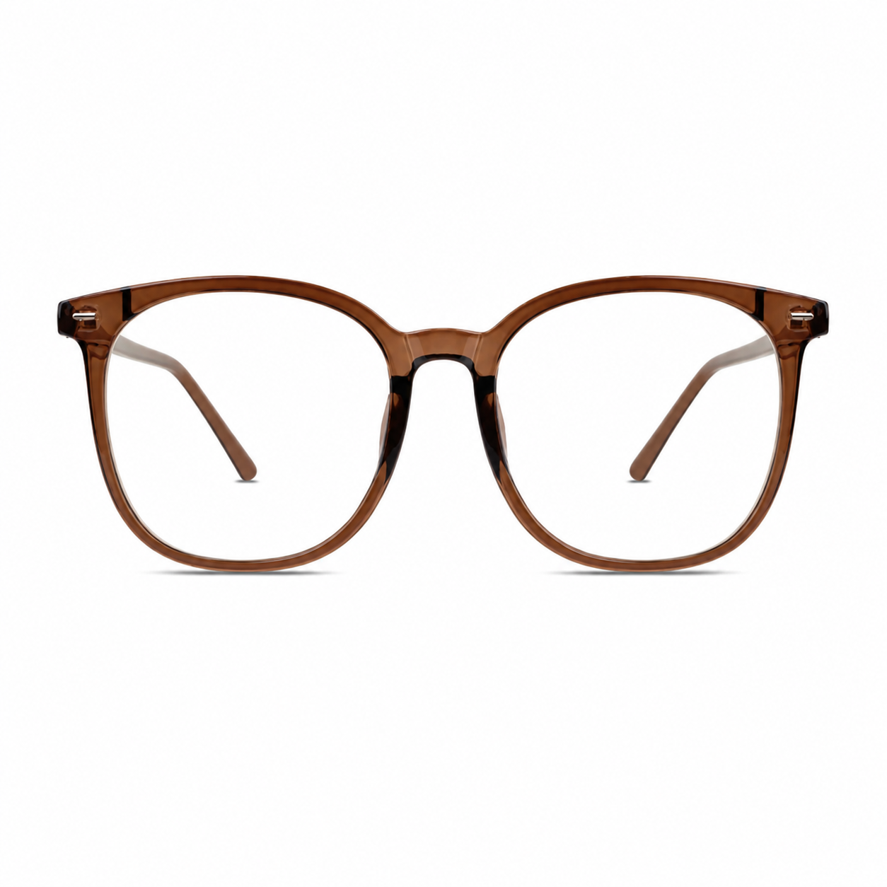 Amber Brown eyeglass frame, front product view