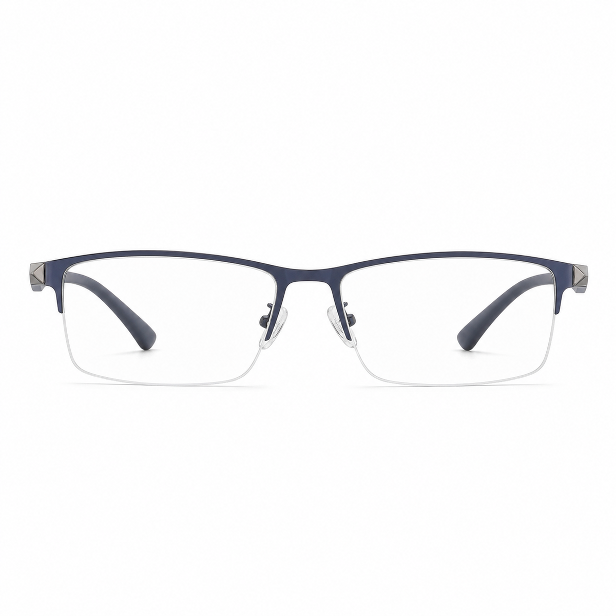 Blue eyeglass frame, front product view
