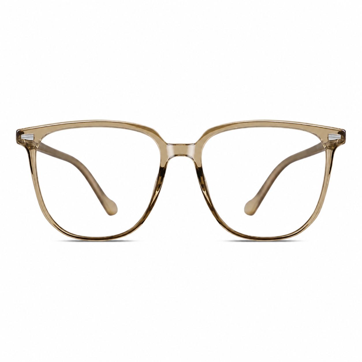 Amber Brown eyeglass frame, front product view